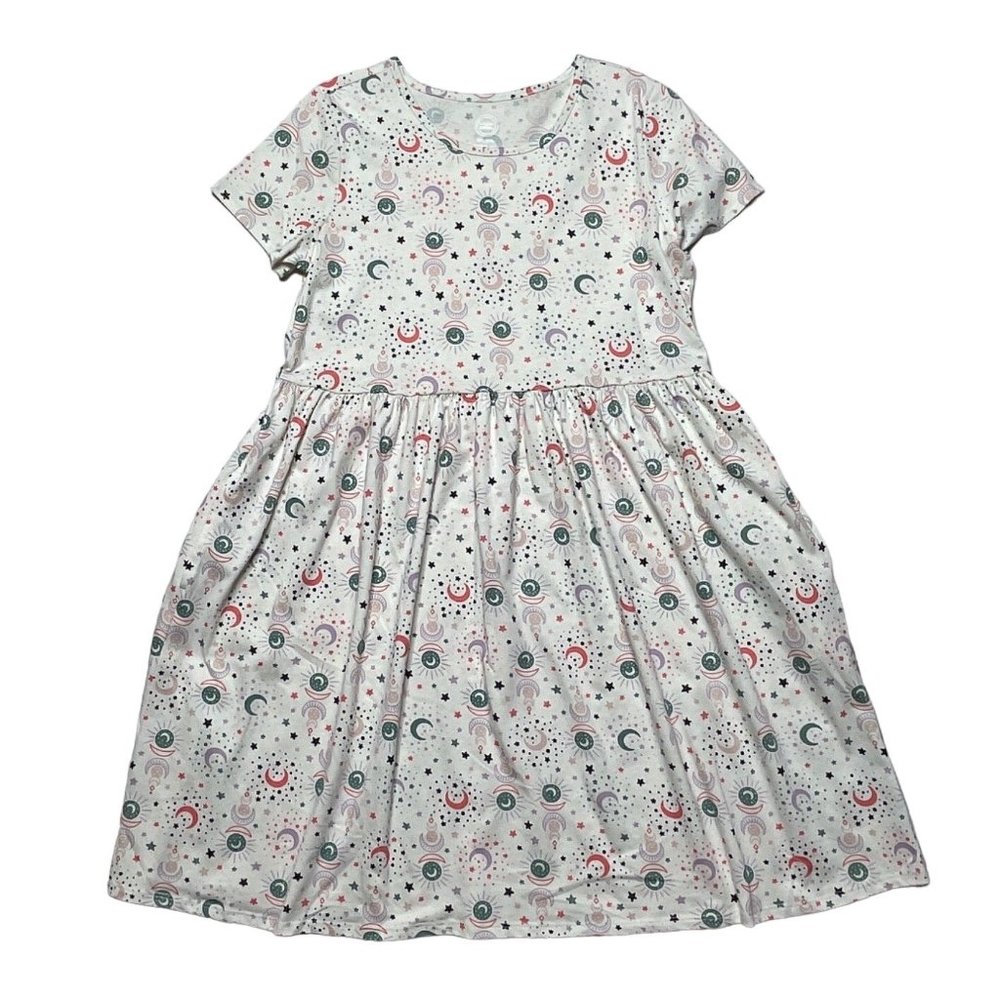 Wonder Nation XXL 18 celestial print dress cream
